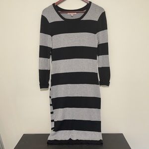 Philosophy black and gray striped dress
